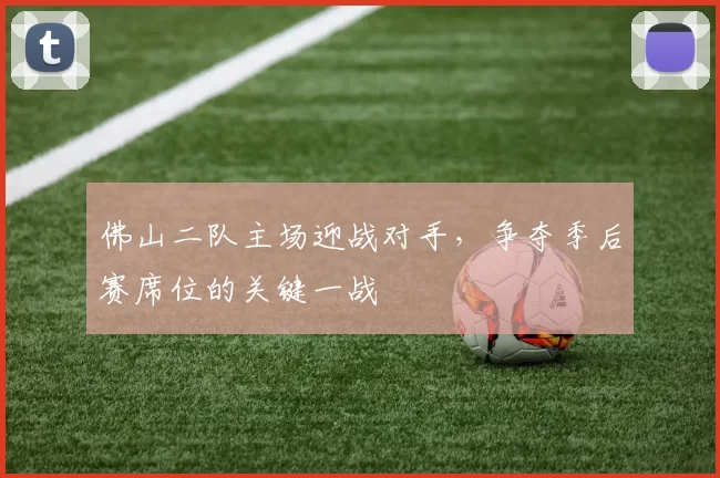佛山二队主场迎战对手,争夺季后赛席位的关键一战